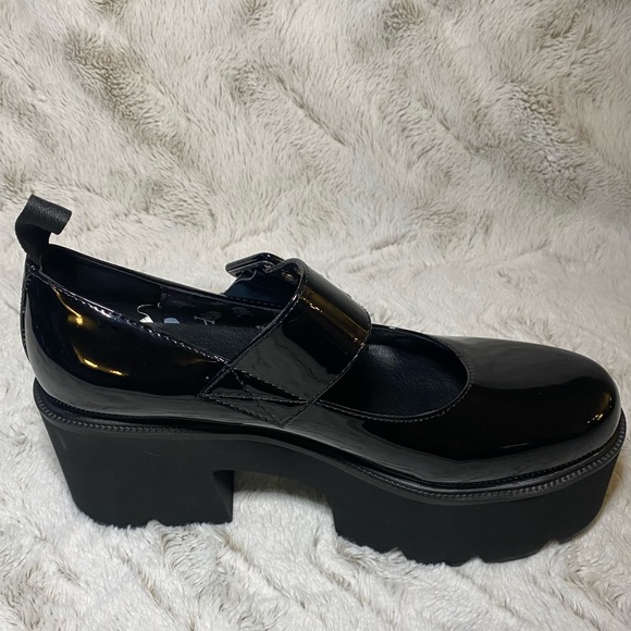 Black Patent Hallway Platform Mary Janes - Picture 4 of 12